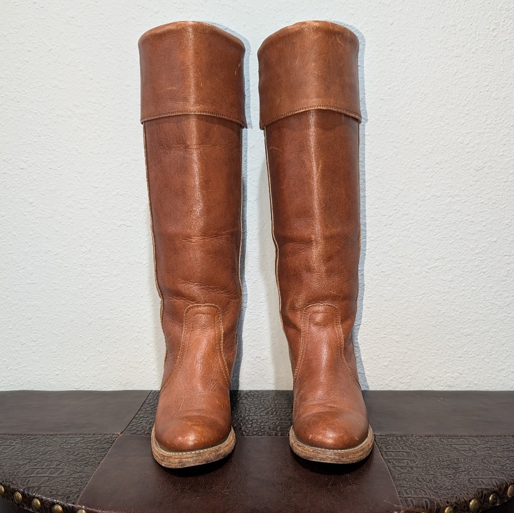 FRYE True Vintage Campus Tall Cuff Brown Boot size 7.5 - Picture 2 of 14